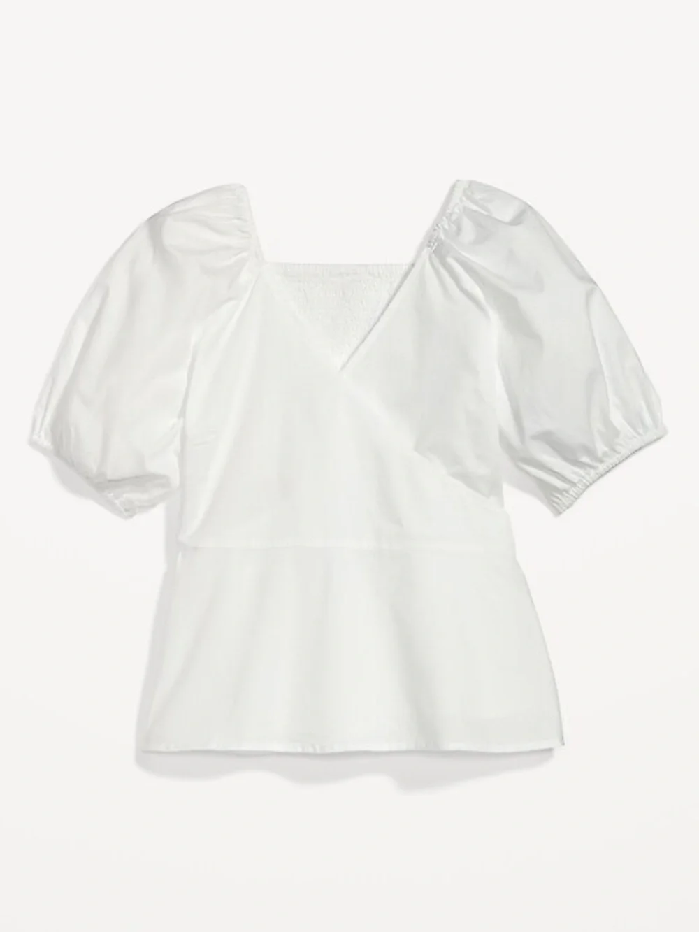 Old navy smocked back puff sleeve wrap blouse
